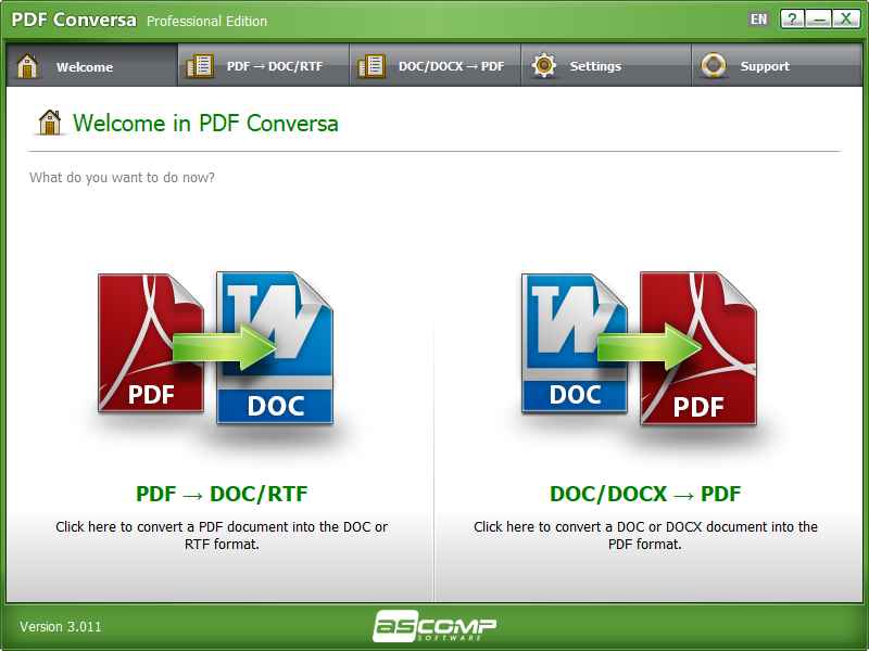 ASCOMP PDF Conversa Pro PDF转换工具 v3.011 便携版 第1张 ASCOMP PDF Conversa Pro PDF转换工具 v3.011 便携版 第1张