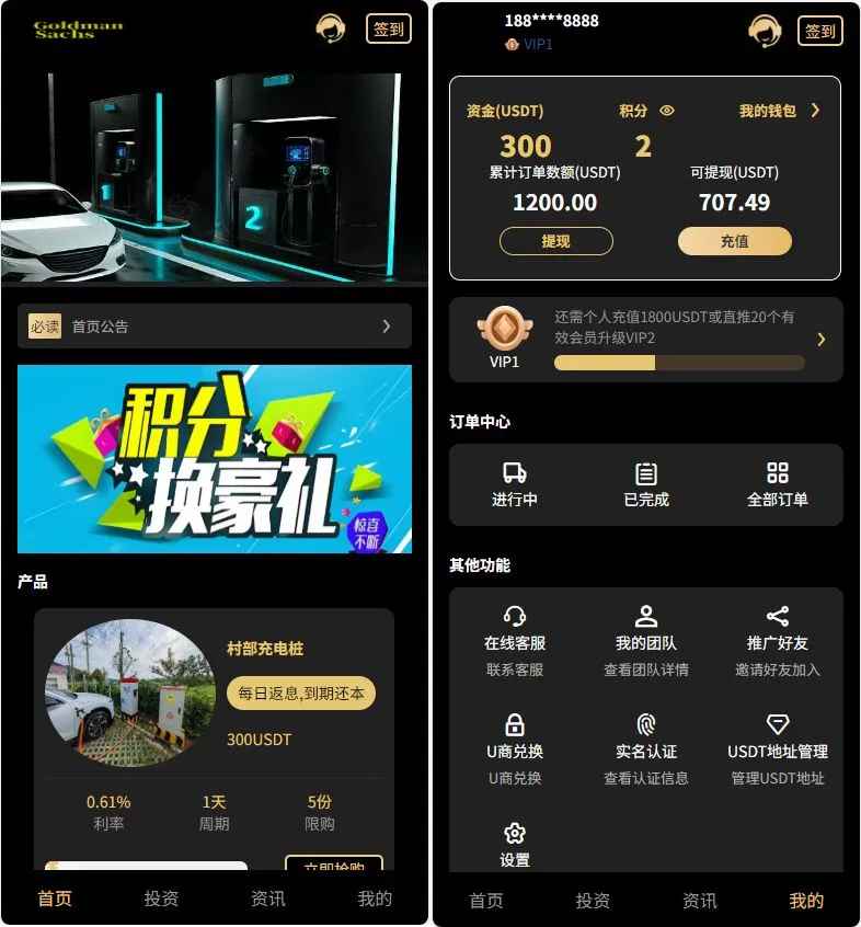 Fidelity充电桩投资理财系统源码-前端uniapp纯源码+后端PHP  第1张